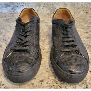 Hugo Boss Black Grainy Leather Low Profile Sneaker US 10